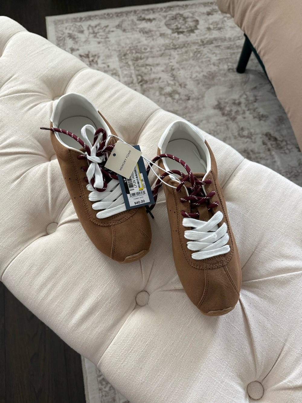 NEW Universal Thread Tan Suede Lace-Up Sneakers Size 9